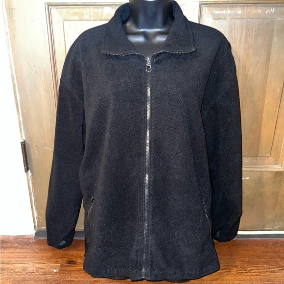 Black Tru Spec Parka Micro Fleece Zip-Up Long Sleeve Collar Jacket Size M Unisex - Picture 2 of 12